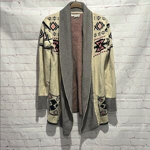 If It Were Me Anthropologie Aztec Knit Cardigan Sweater 100% Cotton Woman’s M